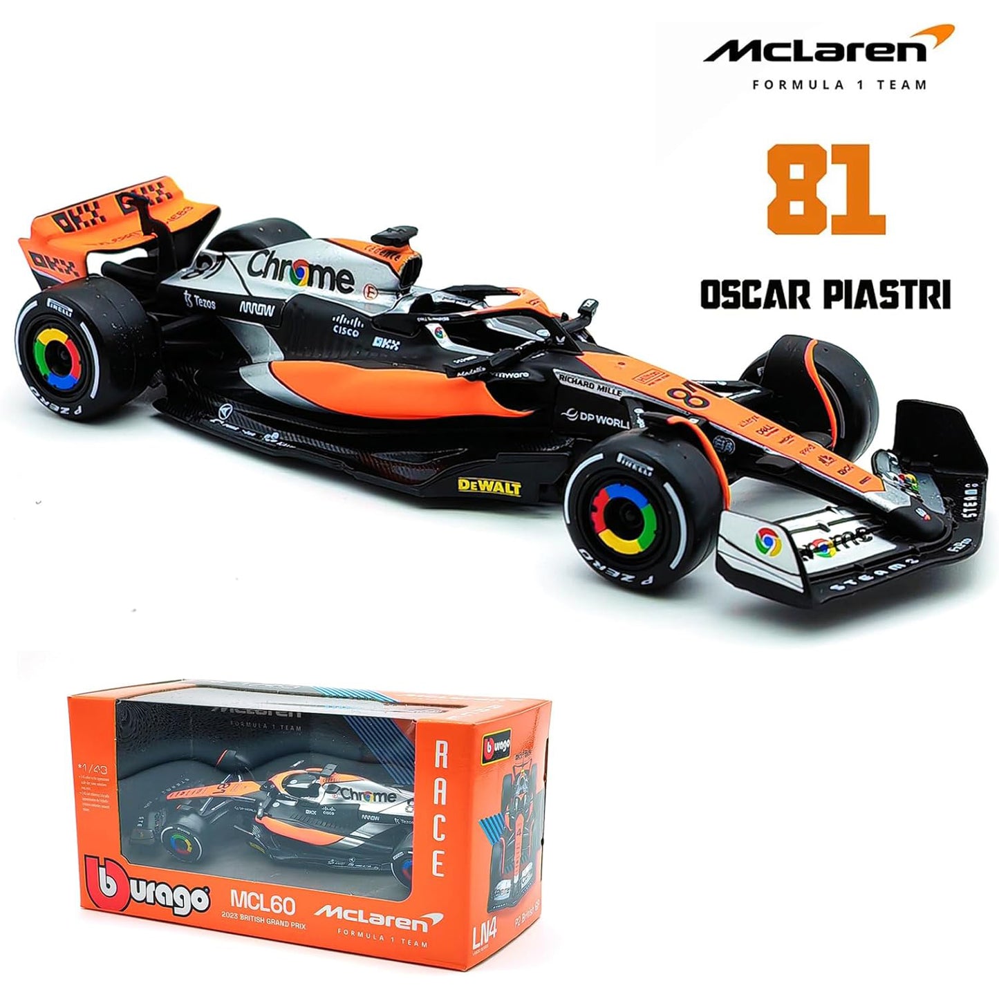 Bburago McLaren MCL60 #81 Oscar Piastri (2023)
