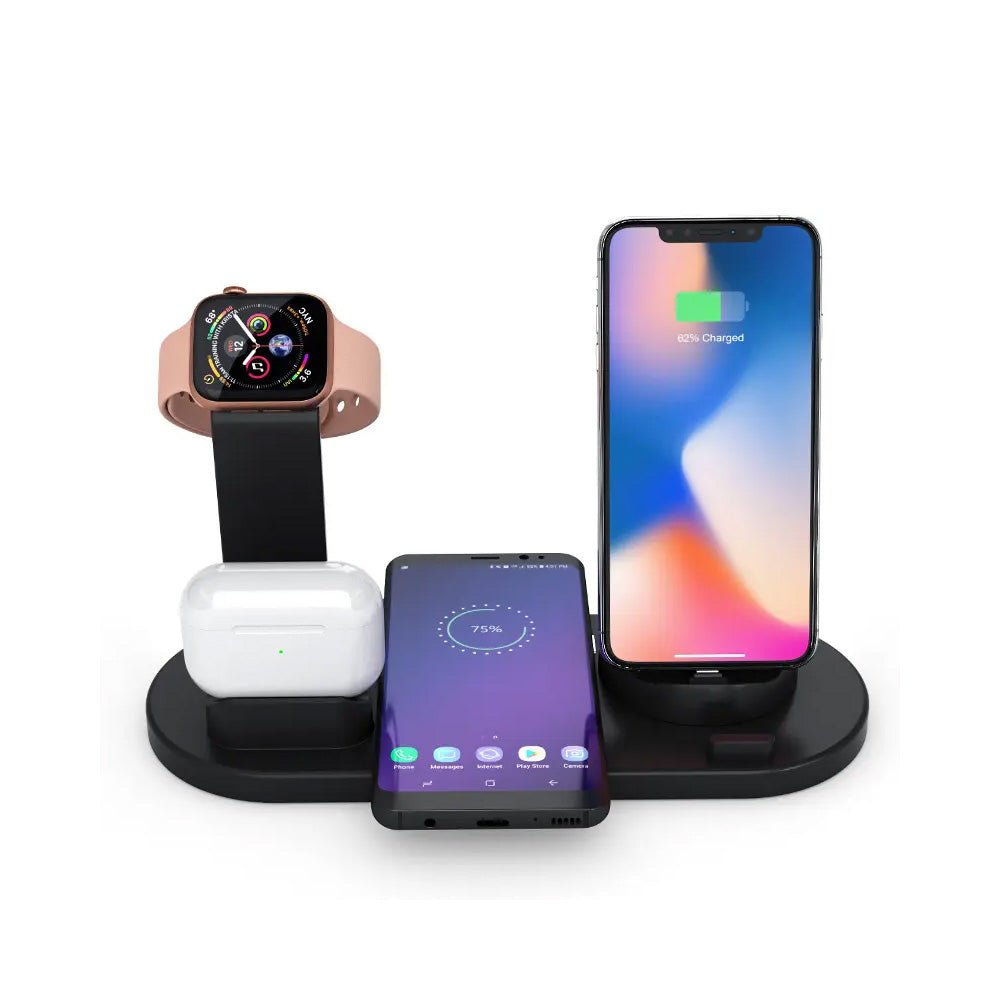 6x in 1 Mobile Wireless Charger Black - Gear Up ZA