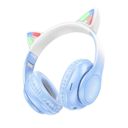 W42 Cat Ear Wireless Headphones Blue - Gear Up ZA